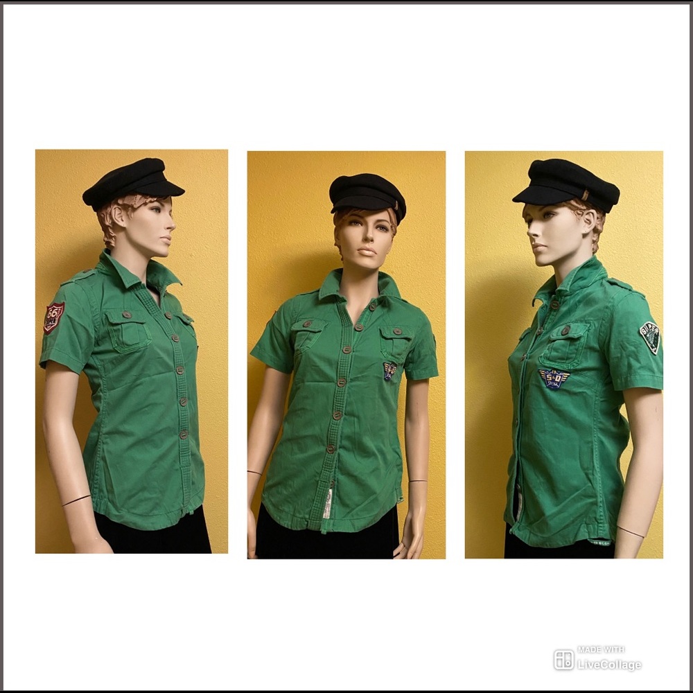 Green Shirt Military Uniform Syle